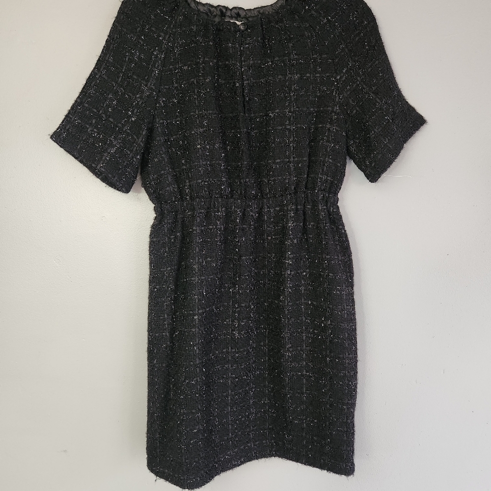TUCKER for Target black short sleeve midi dress sparkle elastic waist size M - Picture 3 of 13